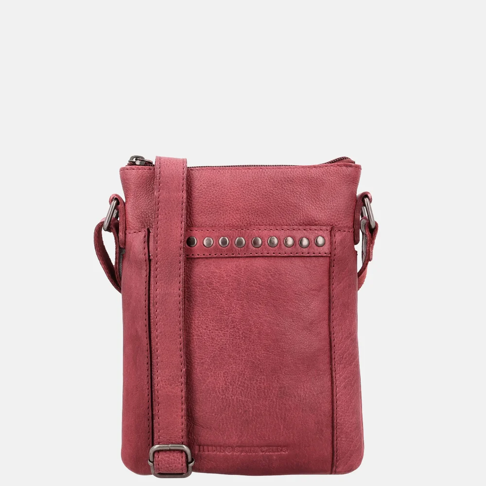Hide & Stitches Redwood telefoontas studs wijnrood